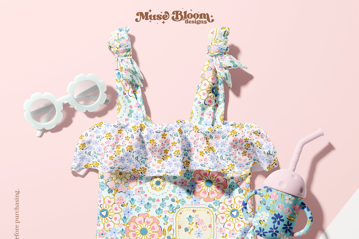 Cute Arabesque Floral Print, a Pattern Graphic by MuseBloomDesigns (Photo 6 of 6)