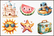 Kawaii Beach Clipart Bundle, an Illustration by Sublimation Artist (Thumbnail 3 of 6)