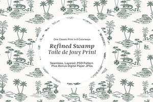 Swamp Toile de Jouy Pattern