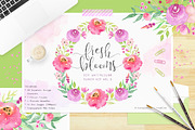 Fresh Blooms - Watercolor Flowers, an Illustration by Carousellerie Creative (Thumbnail 1 of 5)