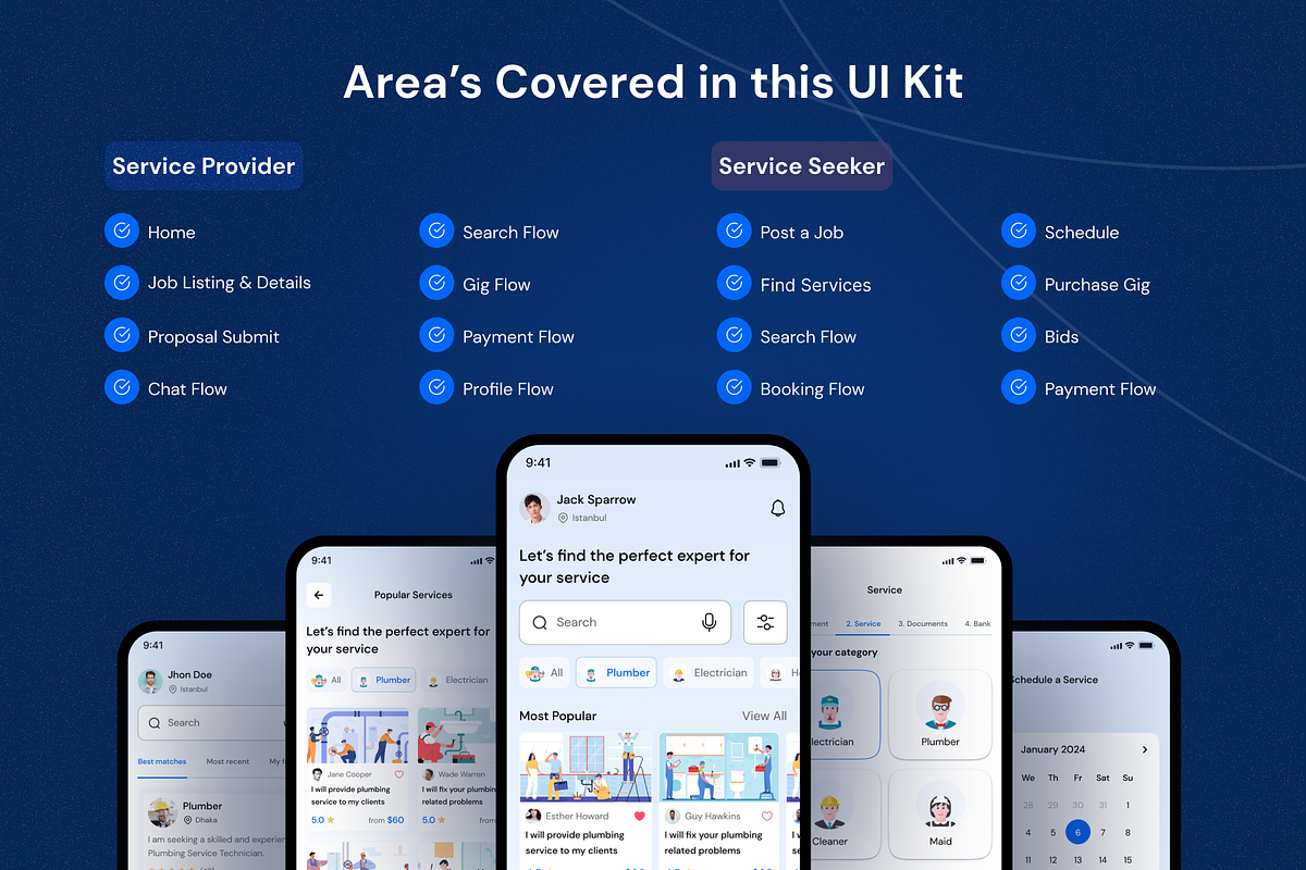 Clean Squad Mobile App UI Kit, an App Template by arcdigitalagencyltd (Photo 6 of 8)