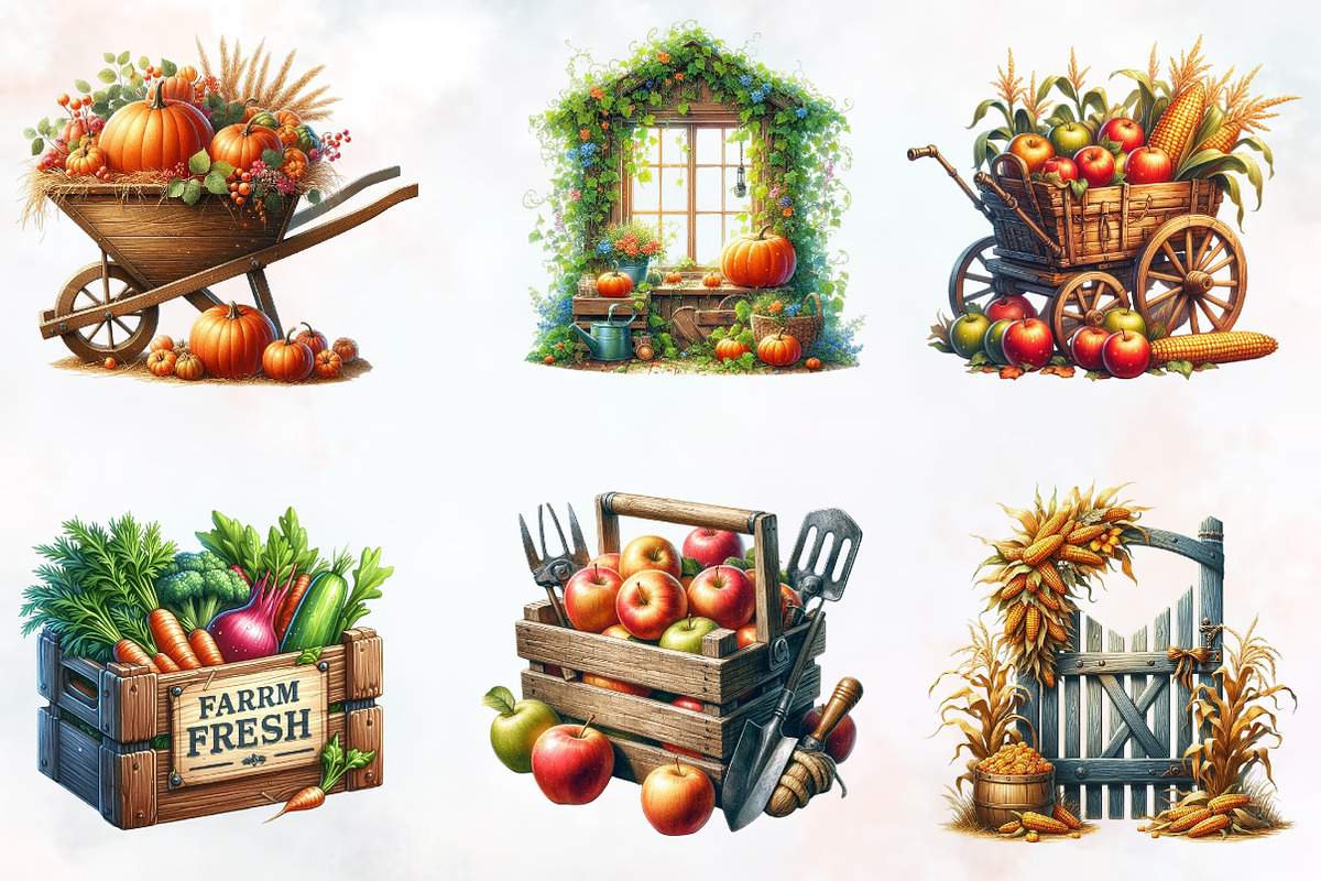 Antique Farming Autumn Sublimation, a Seasonal Illustration by RobertsArt (Photo 3 of 7)