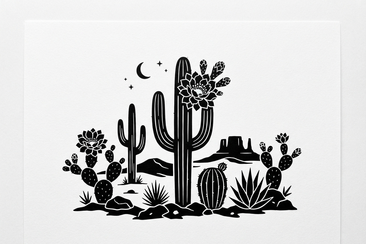 60 Desert Cactus Floral Silhouette, a Seasonal Illustration by Amazin_art (Photo 3 of 35)