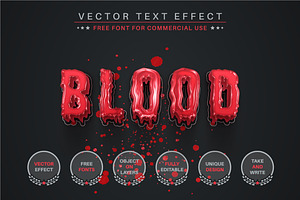 Splatter Blood Editable Text Effect