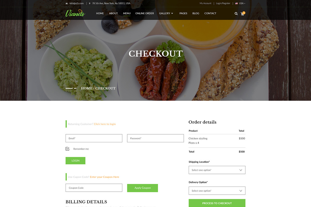 Viands Restaurant PSD Template, a Landing Page Template by Andit themes (Photo 16 of 20)