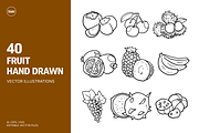 40 Fruit Hand Drawn Illustrations, an Object Illustration by SLAB! Design (Thumbnail 1 of 3)