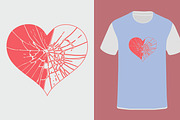 Broken Heart T Shirt Design, a Print Template by Active Designers (Thumbnail 3 of 6)
