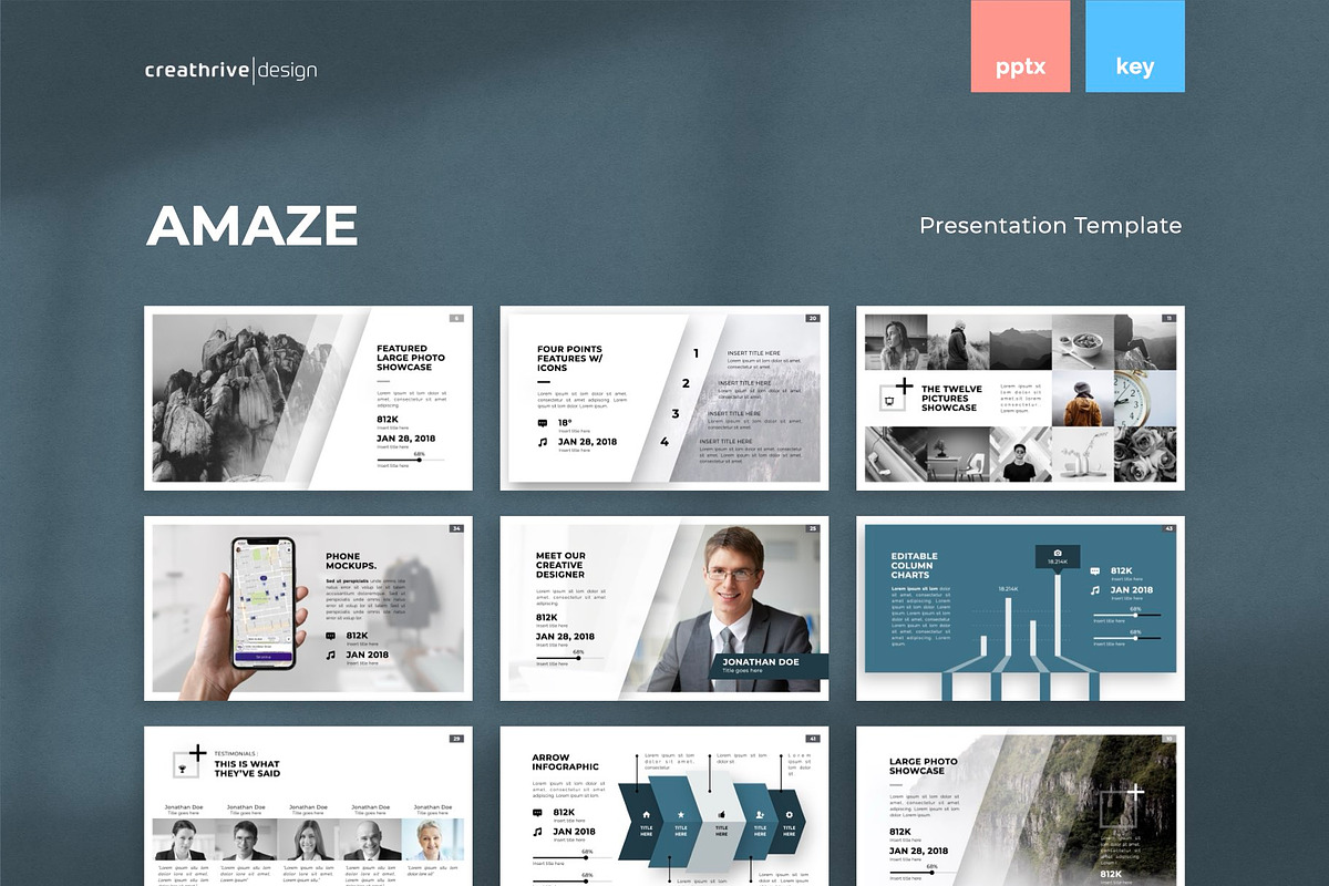 Amaze PowerPoint Template, a Presentation Template by Creathrive Design (Photo 1 of 8)