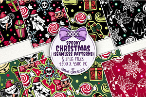 Spooky Christmas seamless Patterns