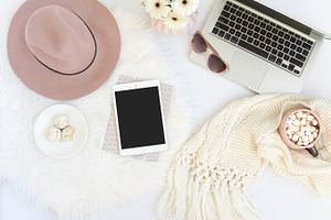Winter Desktop + iPad Mockup
