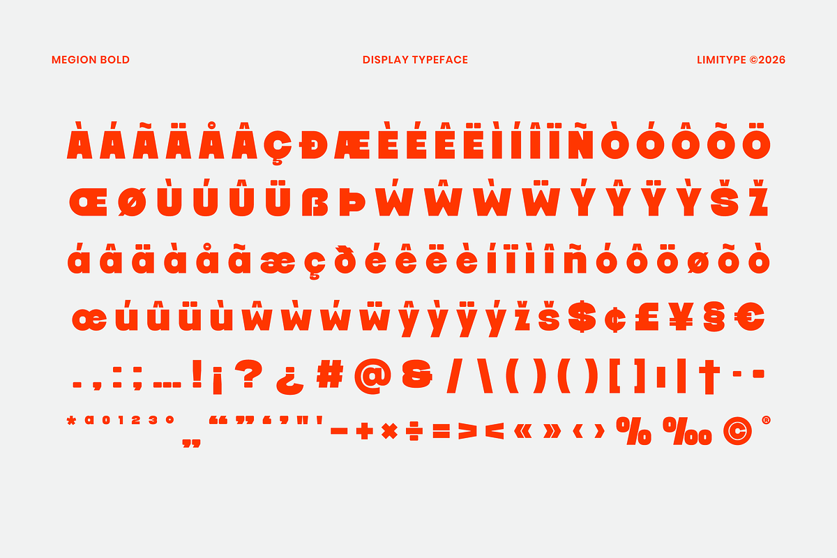 Megion - Bold Display Font, a Sans Serif Font by limitype (Photo 9 of 10)