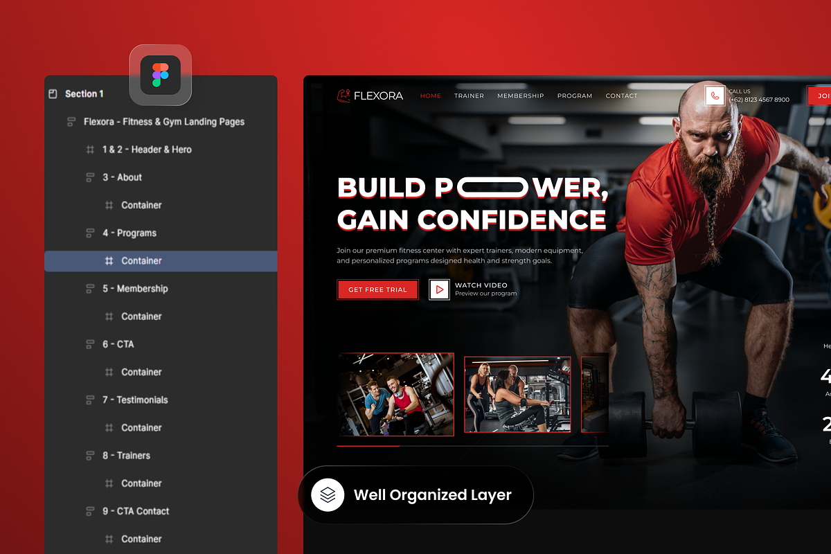 Flexora - Fitness & Gym Landing Page preview 2