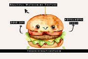 Cartoon Hamburger PNG Clipart Set, a Food Illustration by Geniecreativestudio (Thumbnail 3 of 9)
