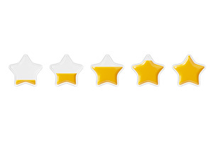 3D Render Set Of Rating Stars