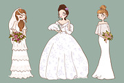 Set of 12 cute brides, an Illustration by Salvadorova (Thumbnail 3 of 6)