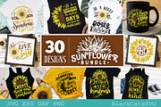 Sunflower SVG bundle 30 designs, an Illustration by BlackCatsMedia (Thumbnail 1 of 6)
