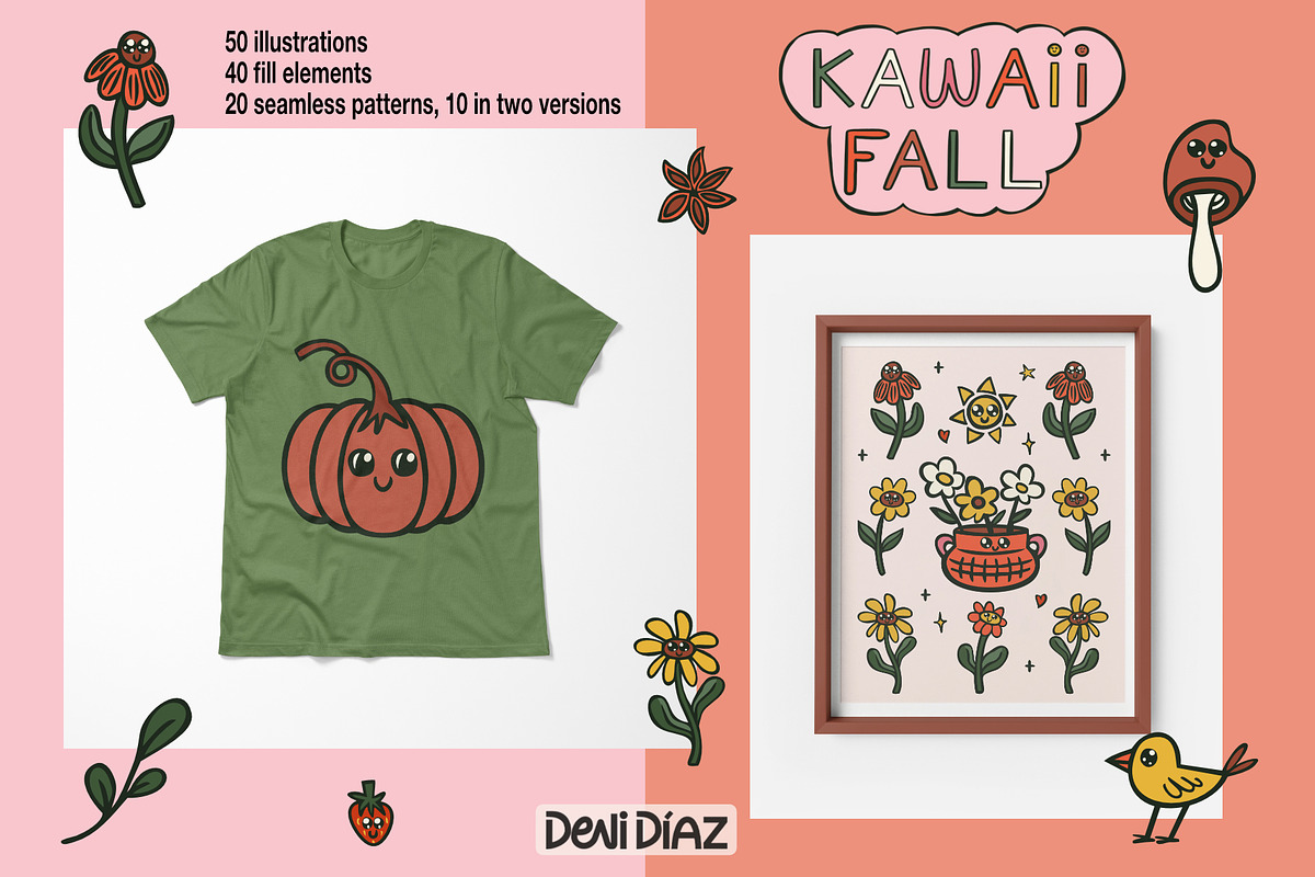 Kawaii Fall Pack - Illustrations, a Seasonal Illustration by DeniDiaz (Photo 8 of 9)
