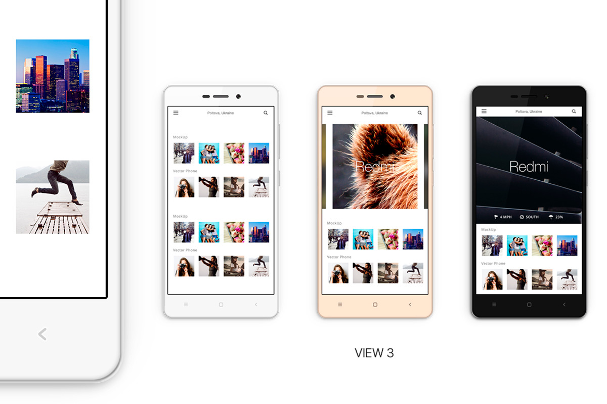 Xiaomi Redmi 3 Vector MockUp (PSD), a Product Mockup by Alex_Yanko (Photo 3 of 5)