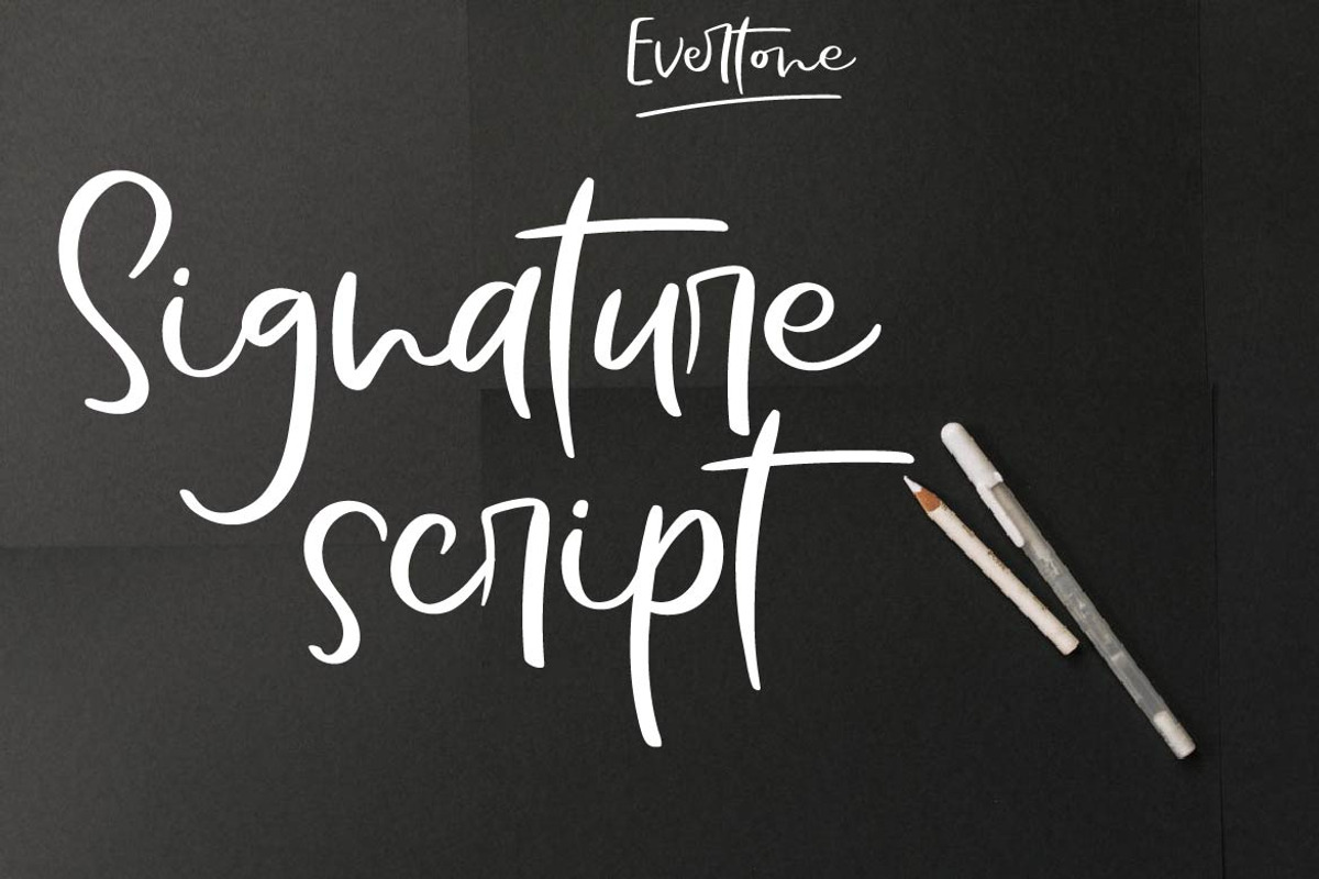 Evertone, a Script Font by AMINMARIO (Photo 2 of 10)