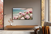 Pink Peonies Coastal Painting, a Background Graphic by Floraphoria (Thumbnail 5 of 9)
