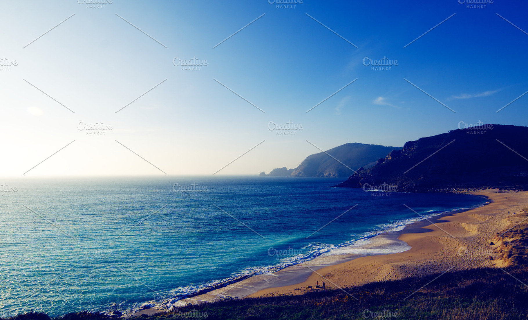 Beach Landscape Featuring Beach Sunset And Sea
