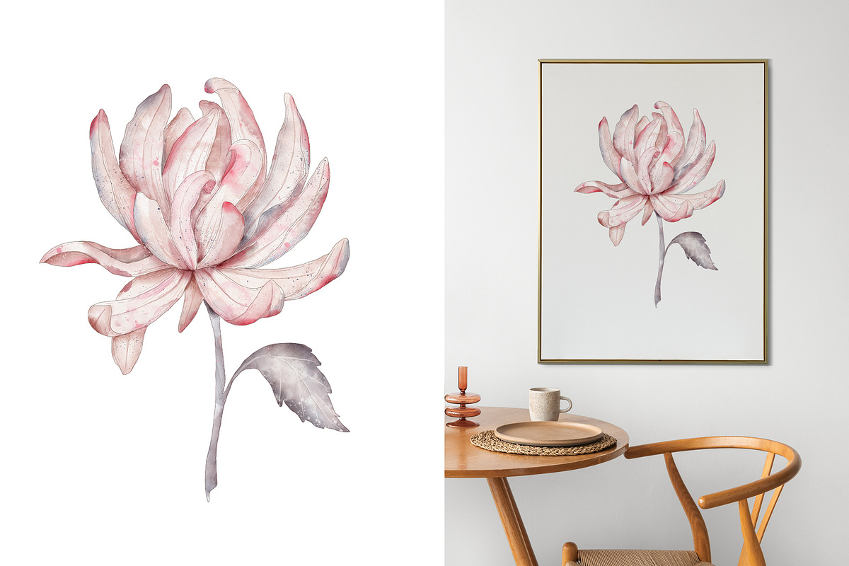 Dusty pink watercolor floral set, a Graphic by TatiArti (Photo 7 of 12)