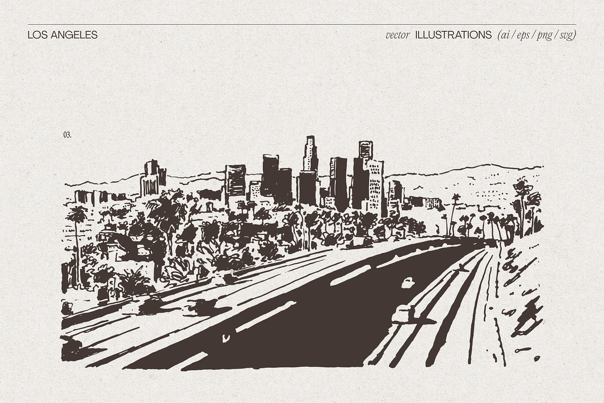 Los Angeles Cityscape Sketches, a Work Illustration by TheMountBirdStudio (Photo 5 of 6)