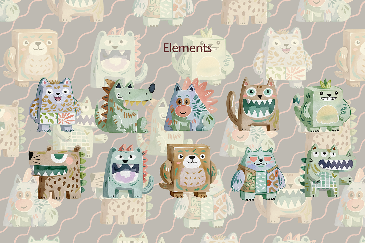 ANIMAL - ROBO, a Pattern Graphic by rumacorakstudio (Photo 3 of 6)