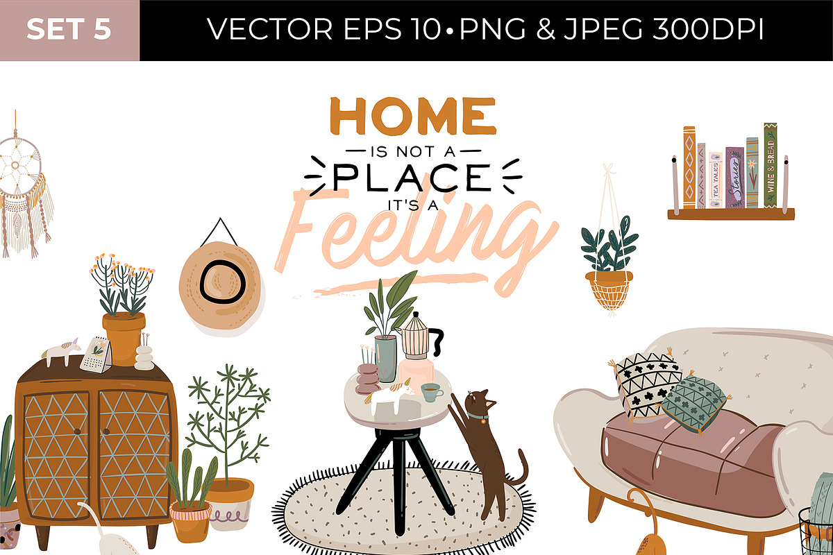 Home INTERIOR & House DECOR BUNDLE, an Object Graphic by Ruslana Lubenets (Photo 18 of 41)