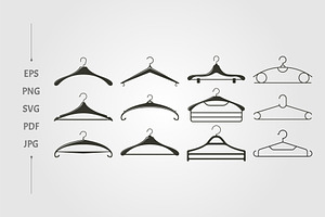 set of clothes hanger vector, a Branding & Logo Template by lawoel