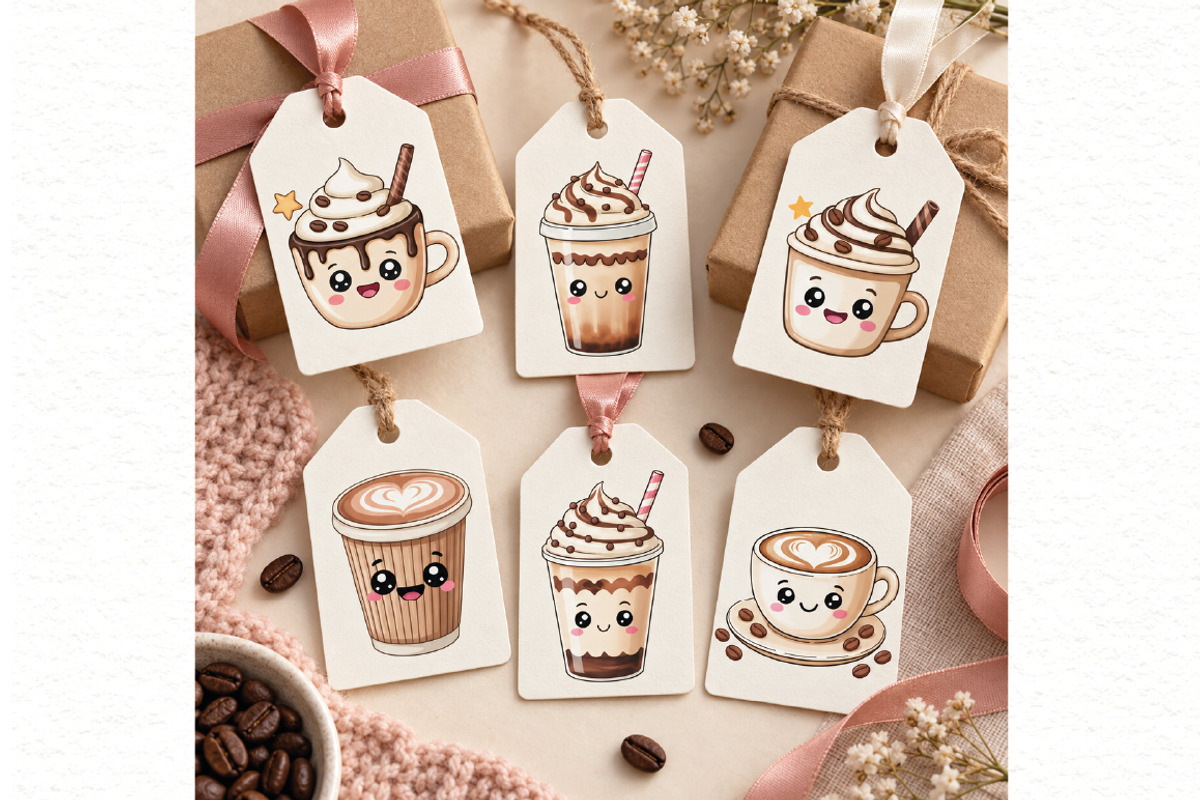 Kawaii Coffee and Bakery Clipart, a Food Illustration by Villa 11 Estudio (Photo 7 of 8)