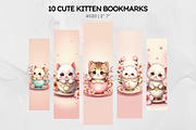 10 Cute Kitten Bookmarks Digital, an Illustration by Wilin Digital (Thumbnail 1 of 3)