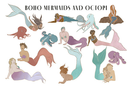 Boho Mermaids and Octopi