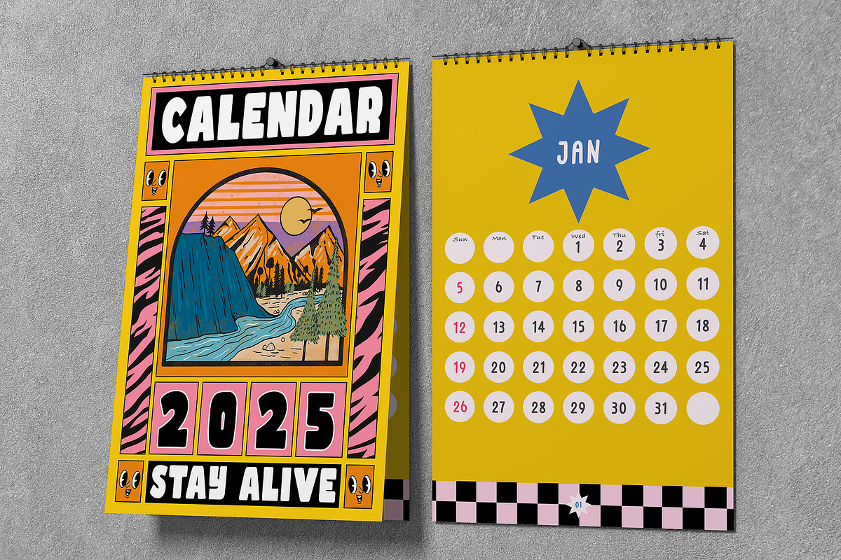 Monthly Calendar 2025, a Poster Template by Emilly Studio (Photo 1 of 4)