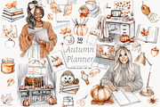 Autumn Planner Clipart Collection, a Person Illustration by GlamArtZhanna (Thumbnail 1 of 8)