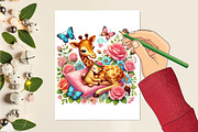Valentine Cute Giraffe Clipart, a Seasonal Illustration by Craft Nest (Thumbnail 4 of 5)