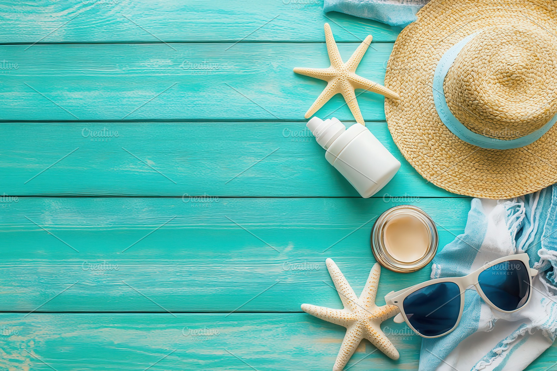 Beach essentials are beautifully, a Photo by Pavel_design