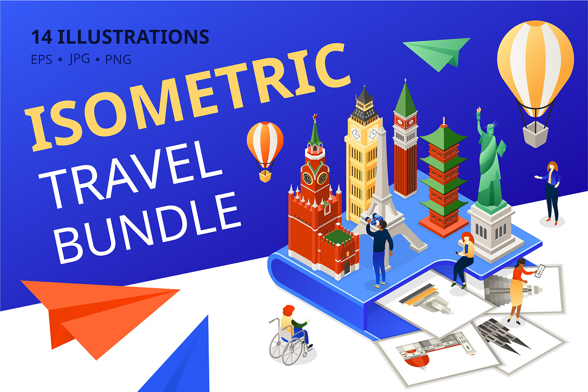 Isometric Travel Illustrations, an iPhone Mockup by Boyko Pictures (Photo 1 of 10)