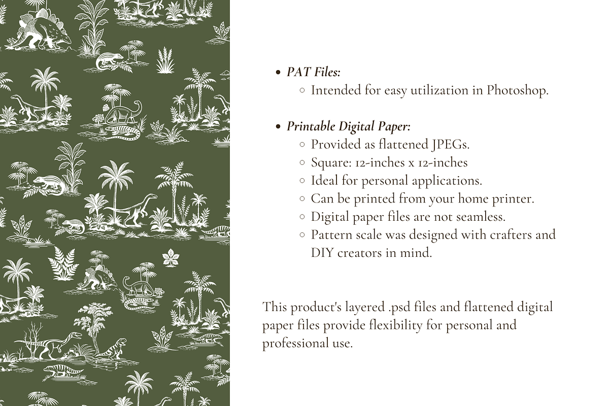 Dinosaur Illustrated Toile Pattern, a Background Graphic by Hughes Studio (Photo 7 of 8)