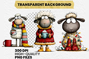 Funny Christmas Sheep Clipart Bundle, an Illustration by Dream Creation (Thumbnail 5 of 8)