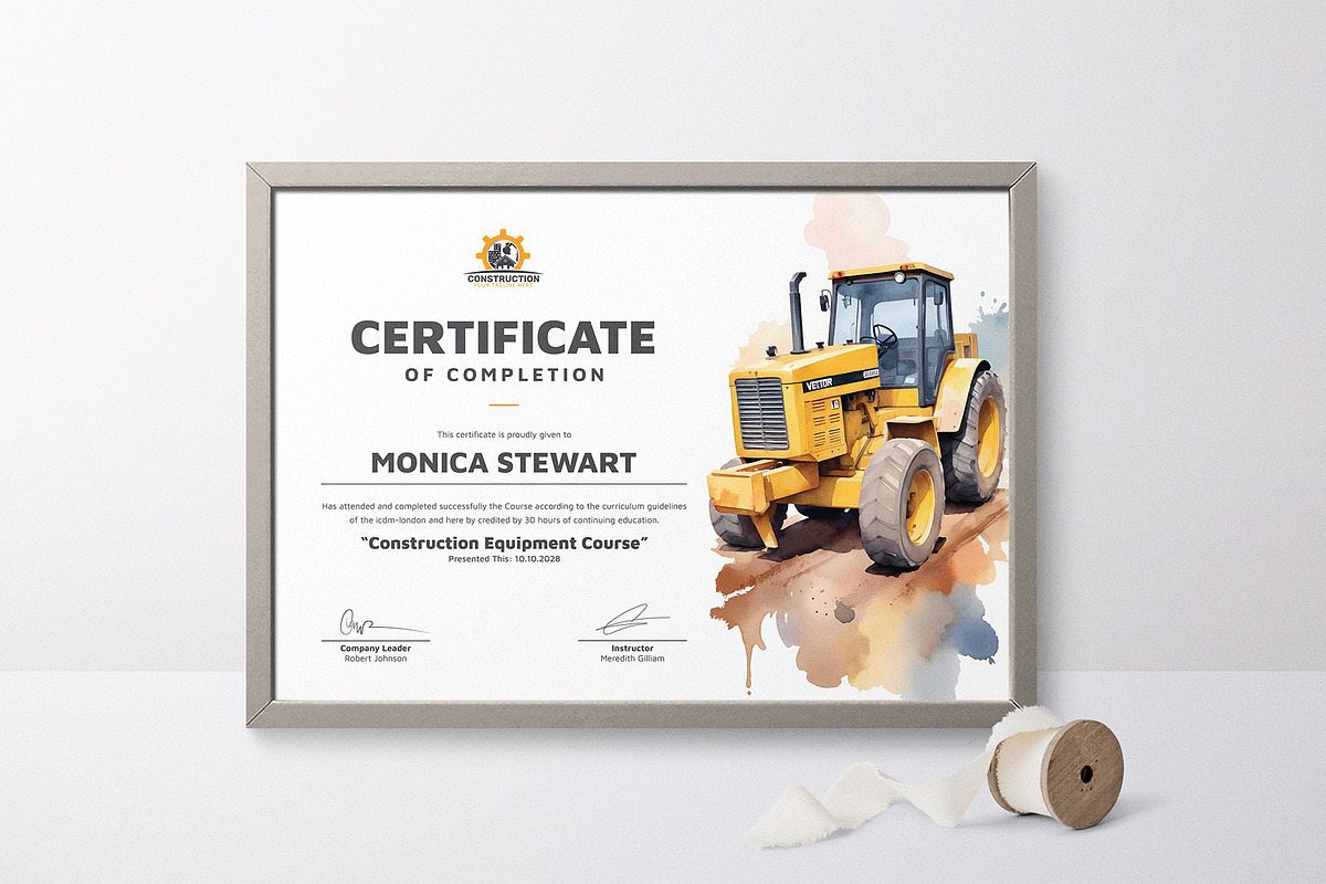 Equipment Operator Certificate, a Stationery Template by DesignDevisers (Photo 4 of 10)