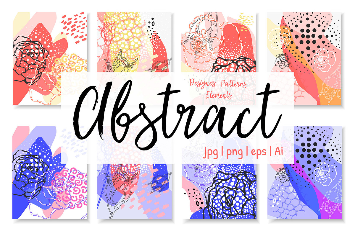 Abstract floral collection, a Decorative Illustration by Polanika (Photo 1 of 12)