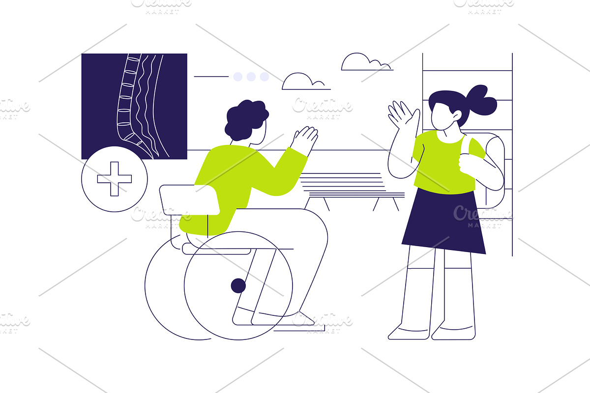 Spinal cord injury assistive devices, a Healthcare Illustration by Visual Generation
