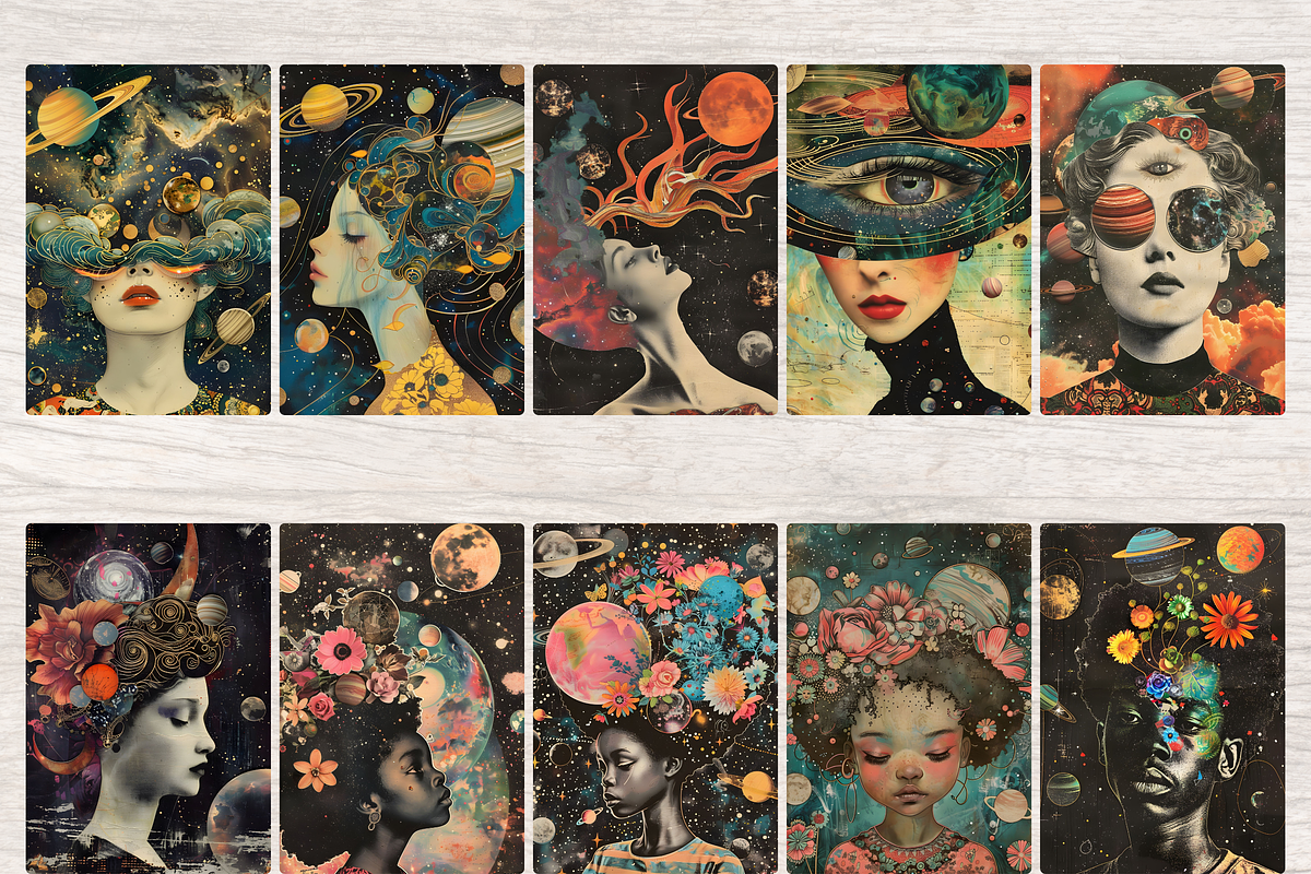 CELESTIAL PEOPLE JUNK JOURNAL PAGES, a Person Illustration by Daring Digies (Photo 3 of 8)