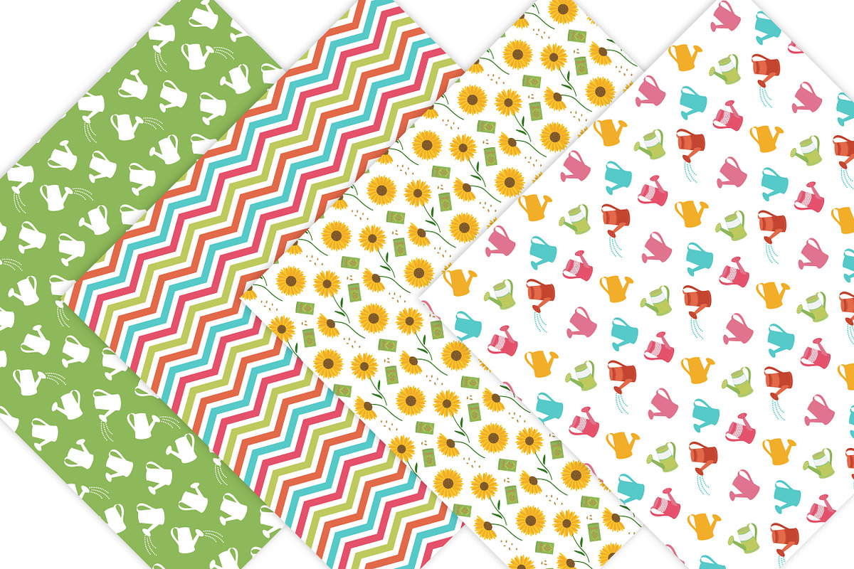 Sunflower Patterns - Digital Paper, a Pattern Graphic by Leska's Digitals (Photo 3 of 6)