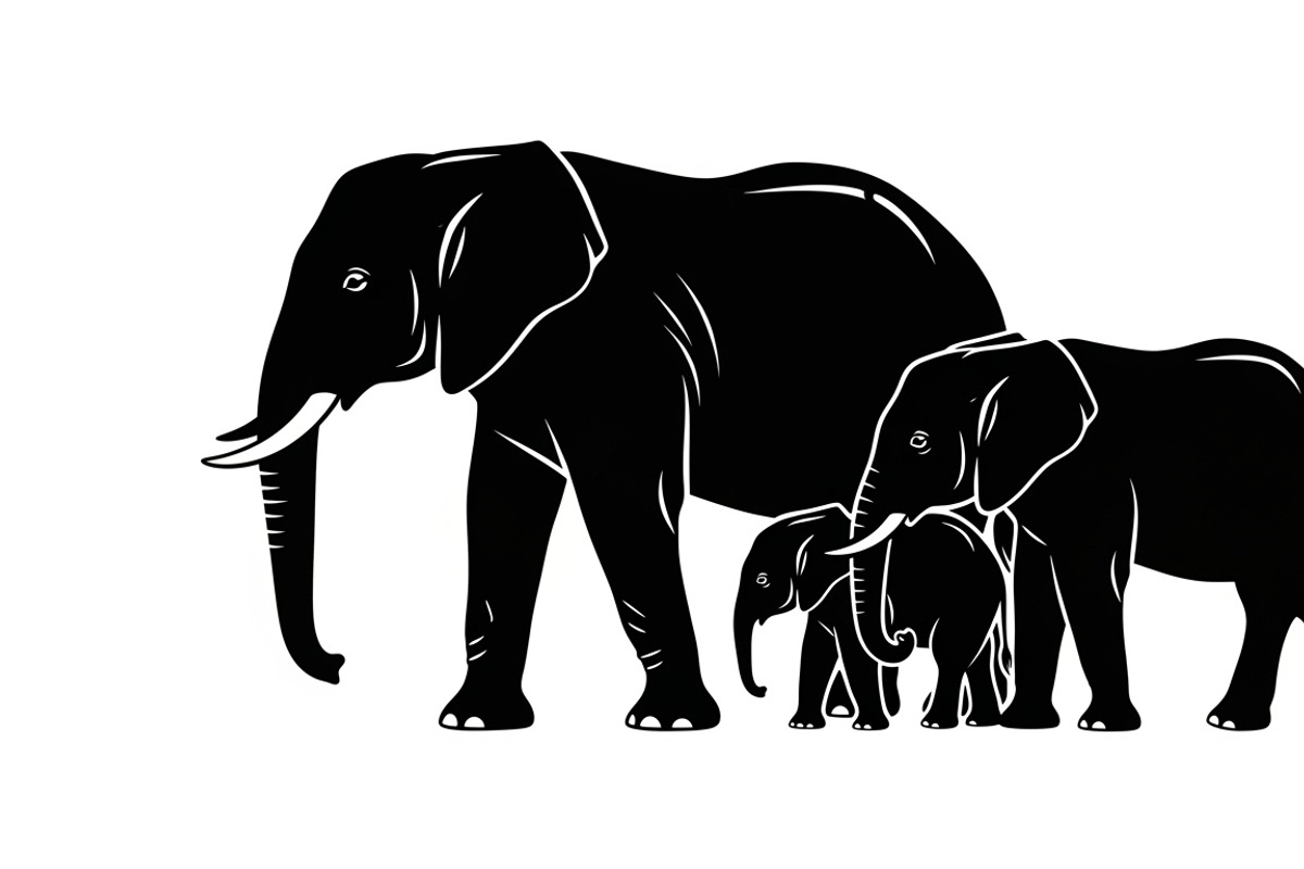elephant family silhouette design, an Illustration by Amazin_art (Photo 32 of 51)