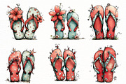 whimsical summer flip flops clipart, an Illustration by Designworld (Thumbnail 4 of 6)