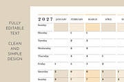 2027 Wall Planner Sunday Start P, a Stationery Template by Olga Begak Art & Design (Thumbnail 4 of 4)