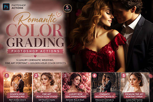 Romantic Color Grading Ps Actions, an Action Add-On by Studio Retouch