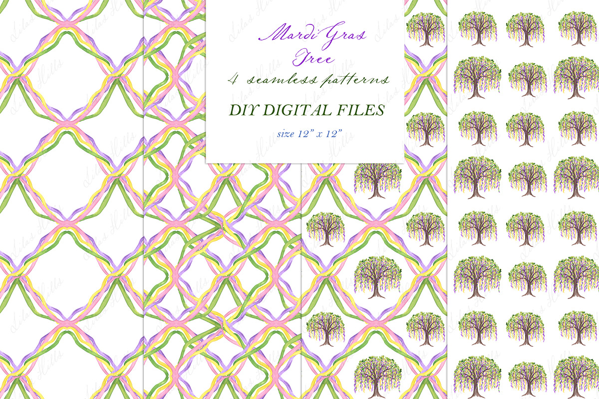 Mardi Gras Tree Clipart DIY, a Graphic by LABFcreations (Photo 3 of 4)
